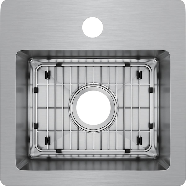 Elkay Crosstown 15"x15"x9", 1-Bowl Dual Mount Bar Sink Kit SS, No. of Bowls: 1
